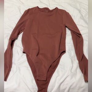 Womens Long Sleeve Bodysuit in Pink